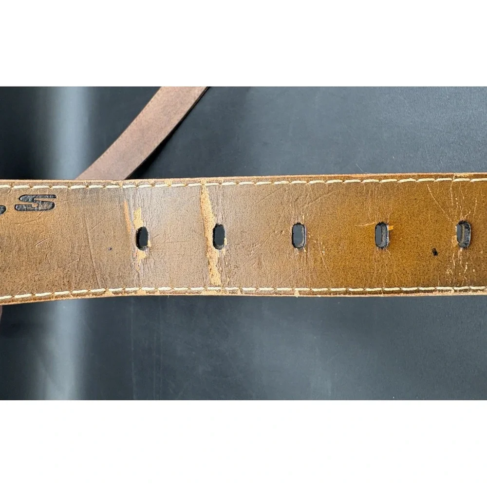 Vintage Levi Strauss & Co Belt Men's Size 36 Brown Leather Made USA Work Casual